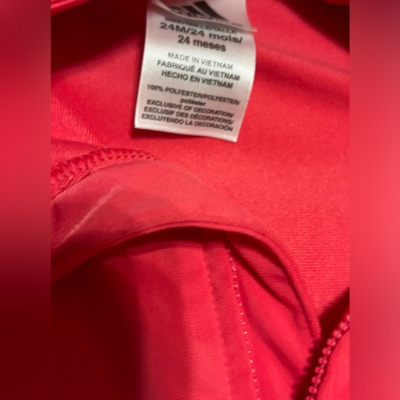 Adidas kids Size 24M Pink 3 Stripe Pull On Elastic Waist Crop Track Pants - Picture 4 of 6